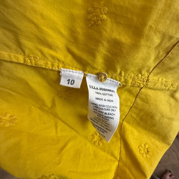 NEW Ulla Johnson Yellow Ruffle Blouse - Size 10 - Picture 6 of 6